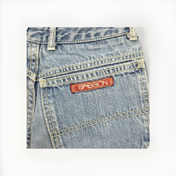 Sasson Vtg High Waisted Pleated Mom Jeans, Size 7, 1980s 80s Light Wash Retro - Picture 4 of 6